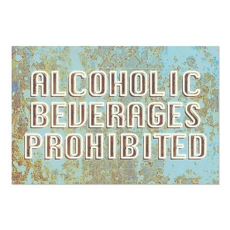 Cgsignlab | משקאות אלכוהוליים אסורים -חלון כחול בגילאי נצמד בחלון | 18 x12